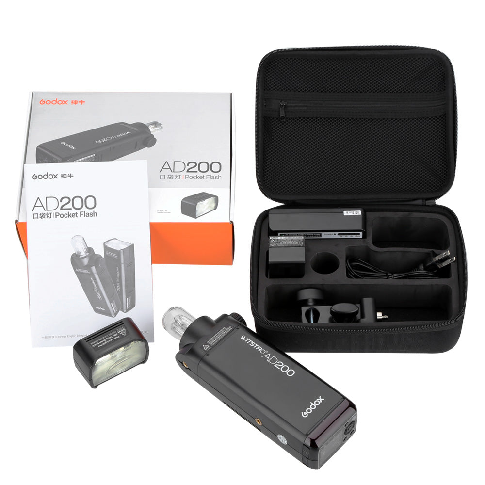 Godox AD200 200Ws TTL GN60 HSS Flash Built-in 2.4G Wireless and Xpro-C/N/F/S/O/P Transmitter for Canon Nikon Fuji Sony Olympus