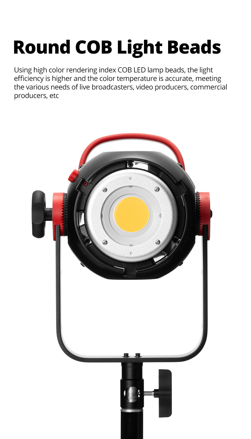 AMBITFUL EF200 COB 200W LED Video Light 5600K LED Continuous Lighting ,CRI 95+,TLCI 97+,Built-in APP ,79000lux@ 1m, Bowens Mount