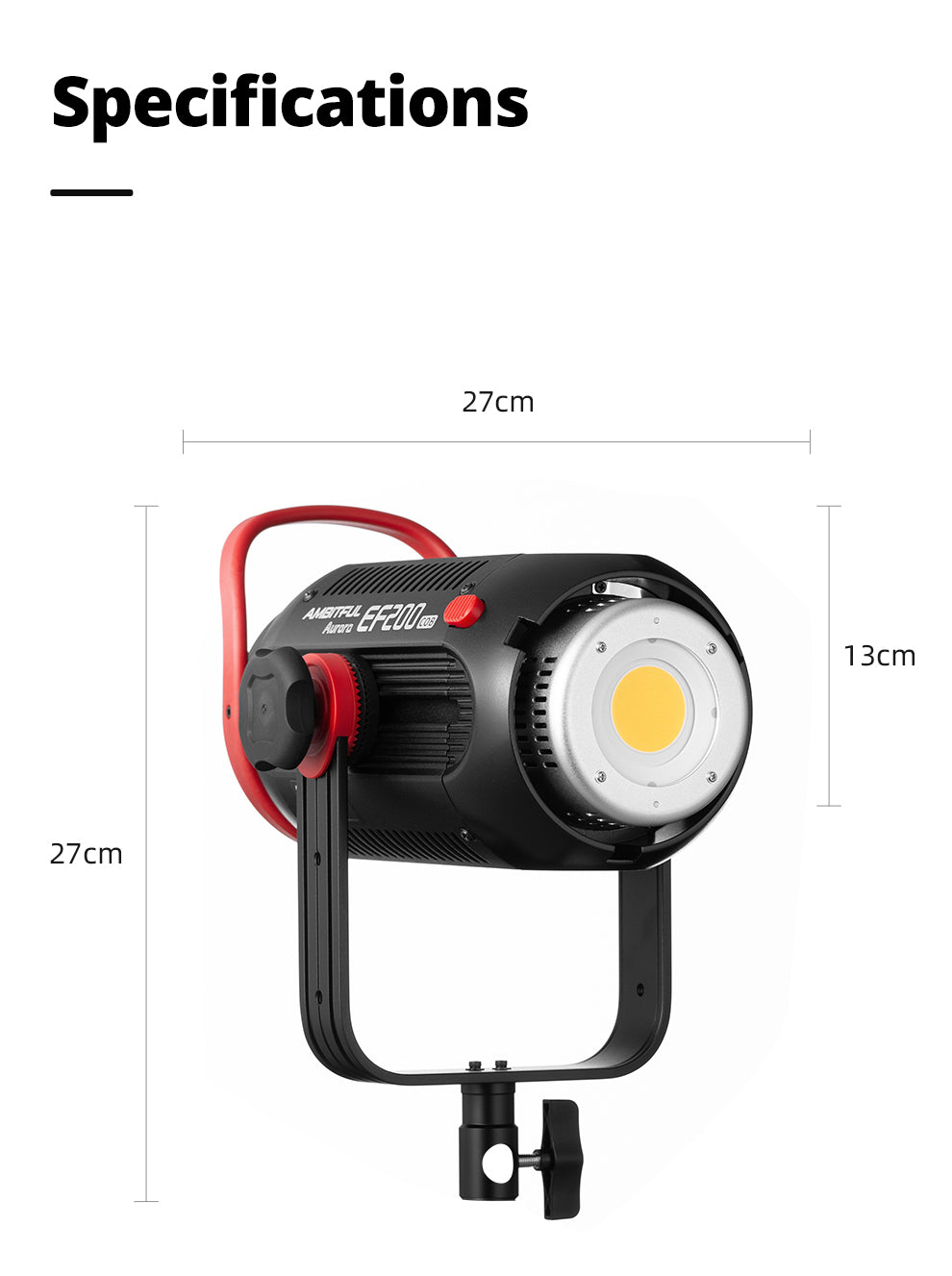 AMBITFUL EF200 COB 200W LED Video Light 5600K LED Continuous Lighting ,CRI 95+,TLCI 97+,Built-in APP ,79000lux@ 1m, Bowens Mount