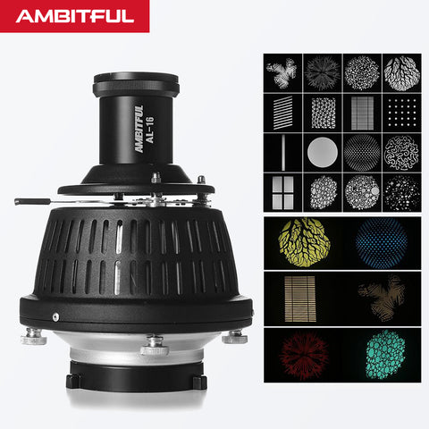 AMBITFUL AL-16 Focalize Conical Snoot Optical Condenser Art Special Effects Shaped Beam Light Cylinder with Shape and Color Gel focusing rod