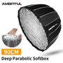 AMBITFUL P90 90CM Quickly Release Parabolic Deep Softbox + Honeycomb Grid for Bowens Profoto Elinchrom Mount Studio Flash