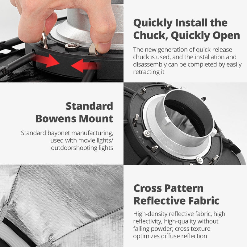 Triopo K2 55cm 65cm 90cm 120cm Quickly Release Bowens Mount Octagon Softbox + Honeycomb Grid Outdoor Soft Box for Flash