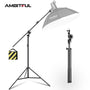 126" 320cm Two Way Rotatable Aluminum Adjustable Tripod Boom Light Stand with Sandbag for Studio Photography Video