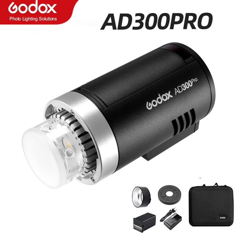 Godox AD300pro 2.4G TTL HSS 300Ws Li-ion Battery Strobe Outdoor Flash For  DSLR