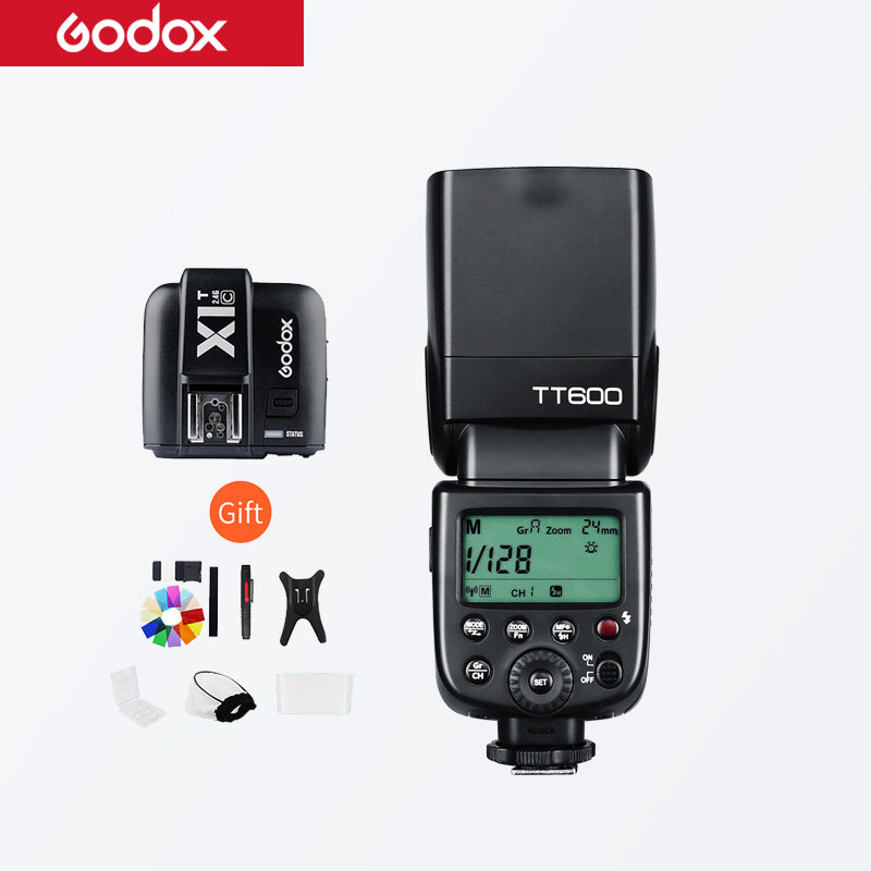 Godox TT600 2.4G Wireless Camera Flash Speedlite + X1T-C/N/F Transmitter  Wireless Flash Trigger for Canon Nikon Fujifilm Olympus