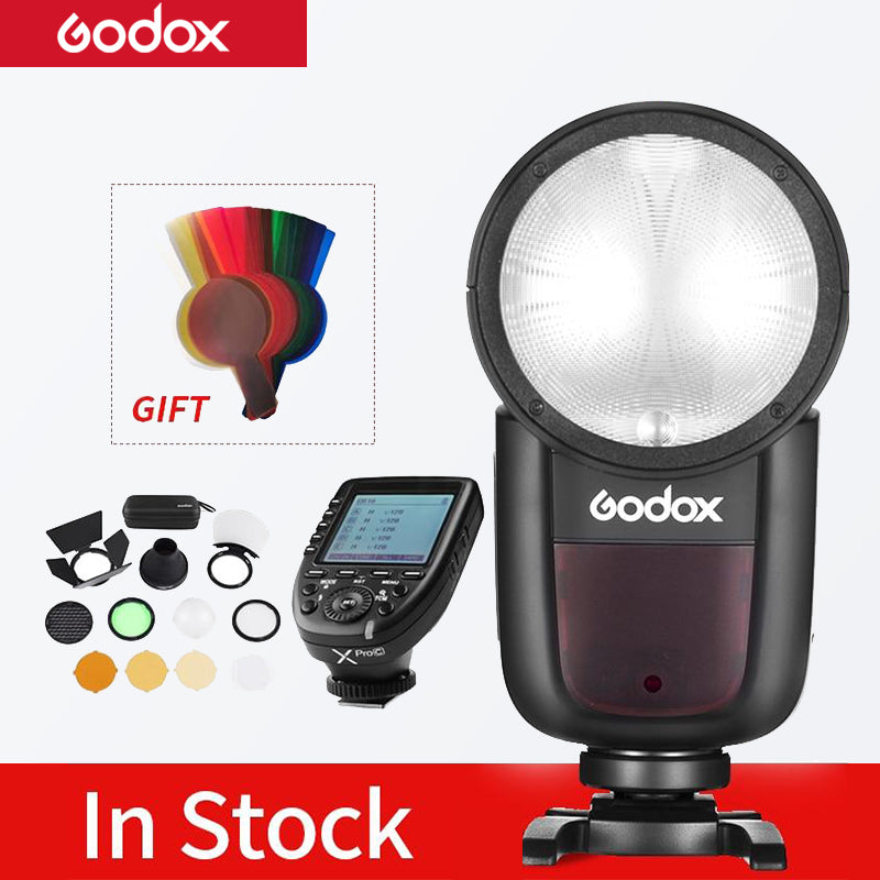 Godox V1-C Round Head Camera Flash for Canon Flash Speedlite Speedlight  Light 76Ws 2.4G TTL1/8000 HSS 480 Full Power Shots 