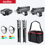 GODOX 2x AD200 TTL 2.4G HSS Flash Light + X1 Trigger + 2x AD-M Standard Reflector + 2x Collapsible Light Stand + Carry Barry
