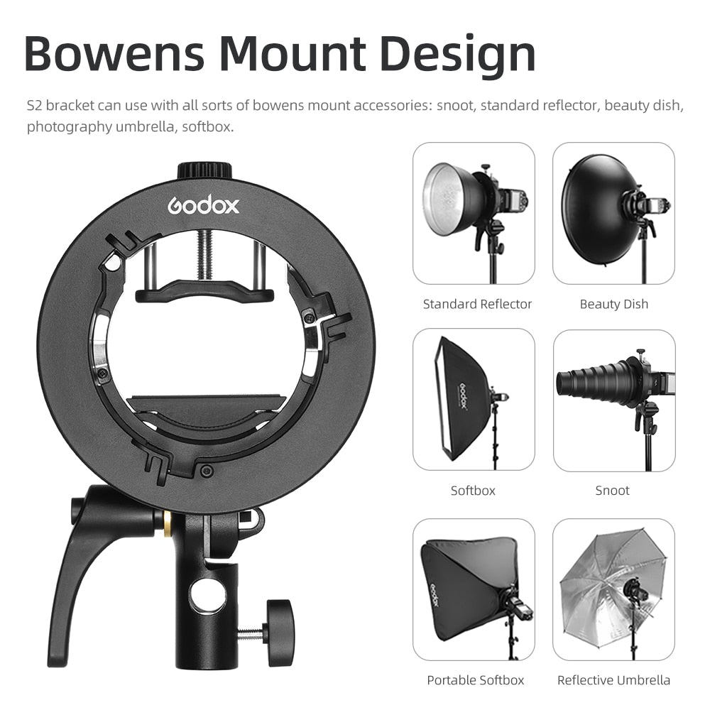 Godox S2 Bowens Mount Flash S-type Holder Bracket for Godox V1 