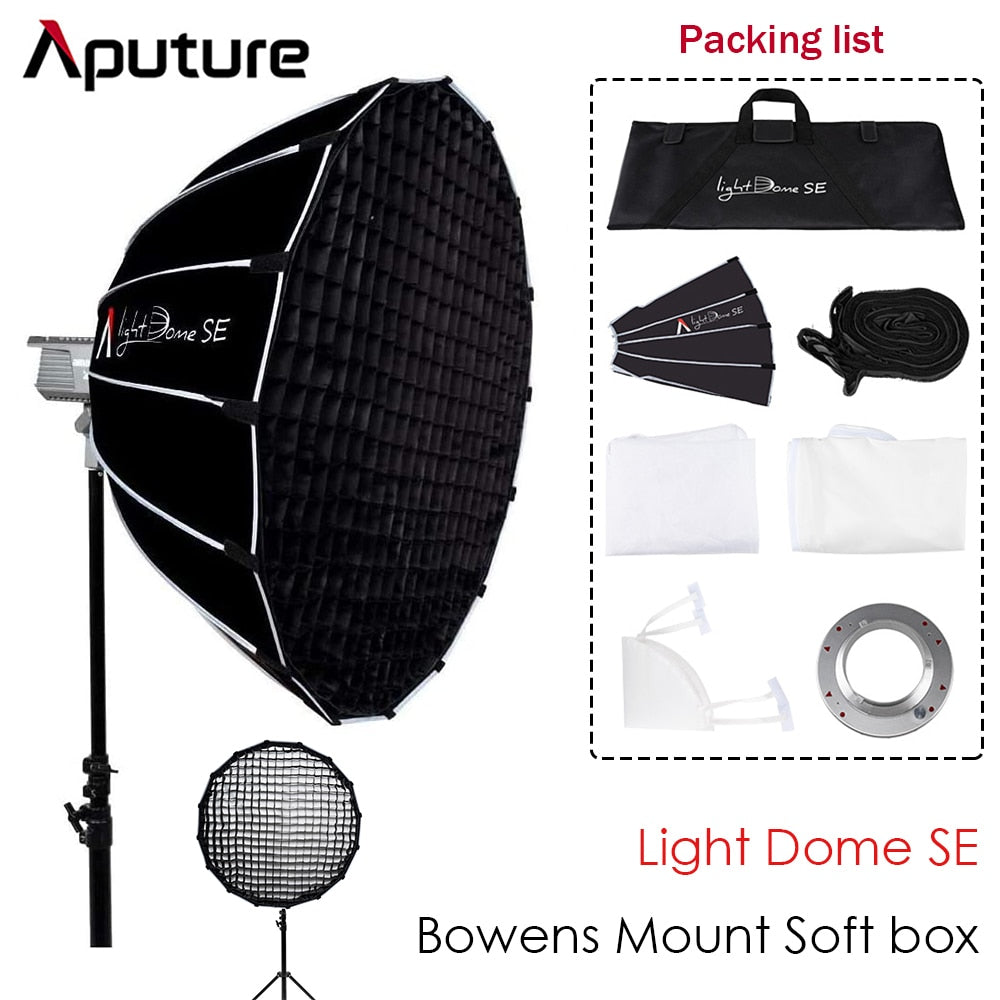 Aputure Light Dome SE Lightweight Portable Softbox Flash Diffuser for Amaran 100D/X 200D/X 300DII 120DII Bowens Mount LED Light