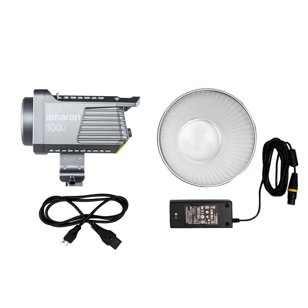 Aputure Amaran 100D 200D LED Video 130W CRI95+ TLCI96+ 39,500 lux@1m Bluetooth App Control 8 Lighting Effects DC/AC Power Supply