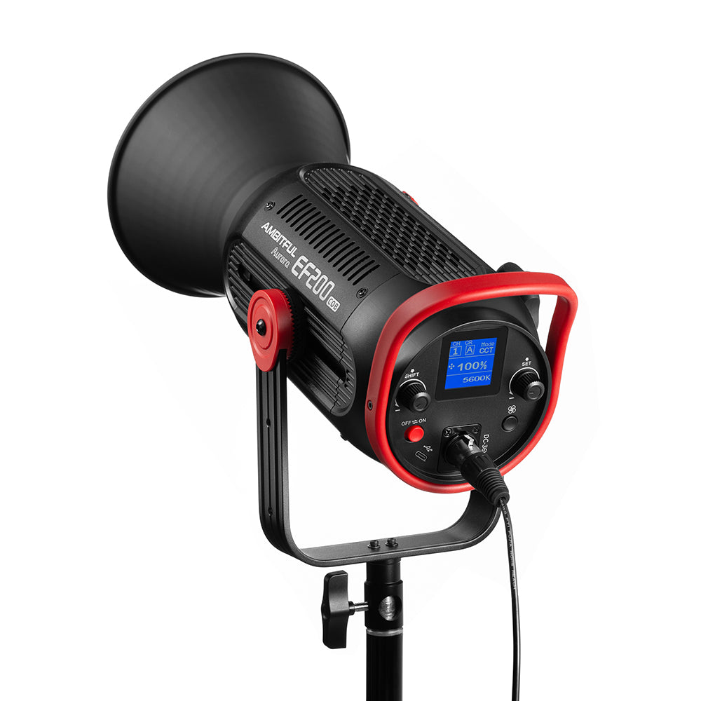 AMBITFUL EF200 COB 200W LED Video Light 5600K LED Continuous Lighting ,CRI 95+,TLCI 97+,Built-in APP ,79000lux@ 1m, Bowens Mount