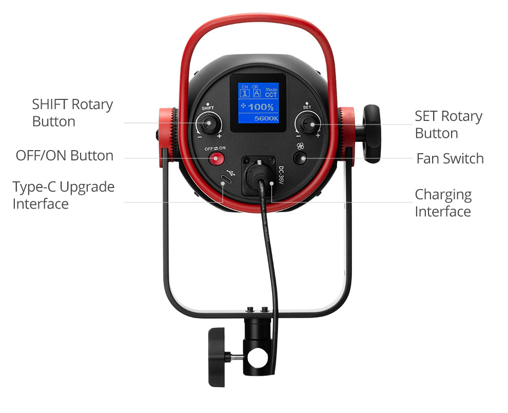 AMBITFUL EF200 COB 200W LED Video Light 5600K LED Continuous Lighting ,CRI 95+,TLCI 97+,Built-in APP ,79000lux@ 1m, Bowens Mount
