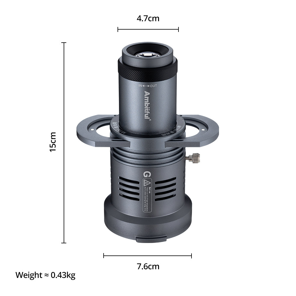 Ambitful AL20 focaliza cónico Snoot condensador óptico arte forma especial haz con para Mini Bowens Godox Yongnuo Zhiyun montaje