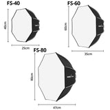 Ambitful FS Series FS40cm 60cm 80cm Softbox octagonal de configuración rápida soporte Bowens para Godox Aputure Sokani Studio luz de vídeo LED