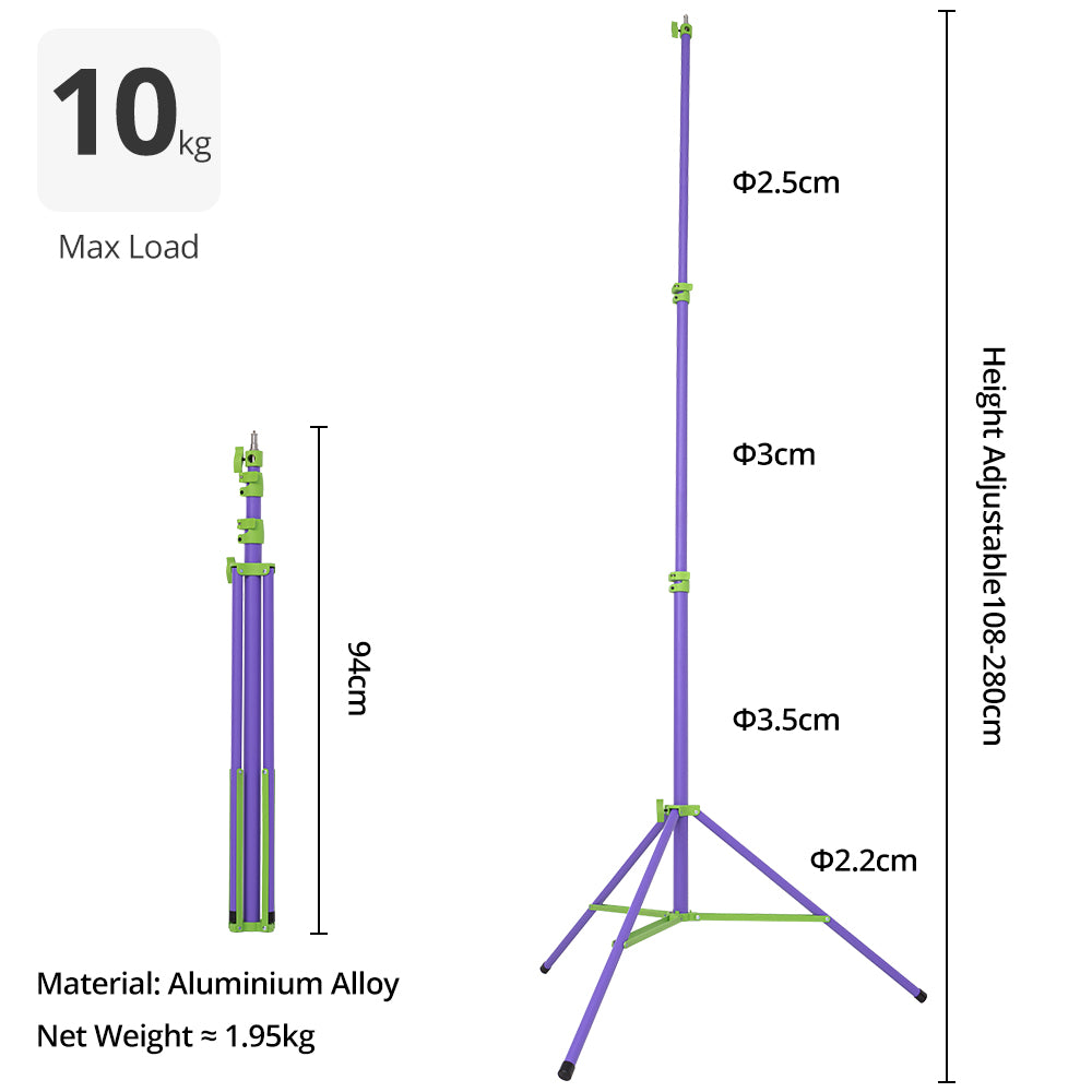 Ambitful GM280P Adjustable Aluminum Alloy Light Stand for Photography