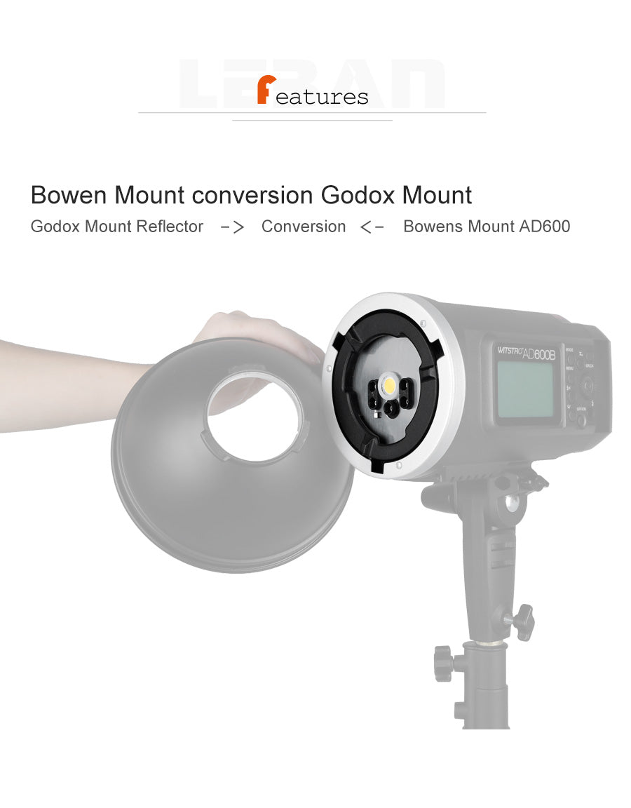 Godox AD-CS Locking Ring Adapter For AD600 Series Strobe Flash & AD-H600 AD-H1200 Remote Flash Head