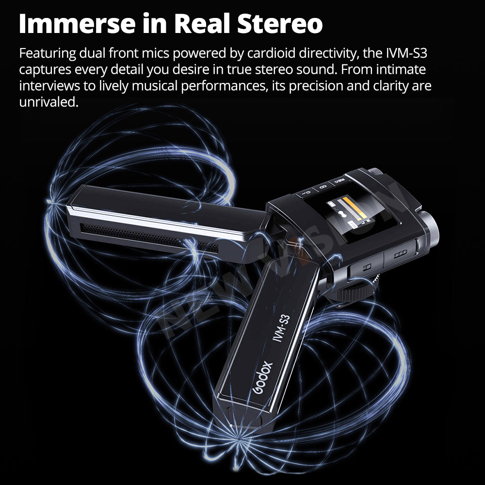 Godox IVM-S3 Machine-top gun type lithium battery Microphone for DSLR phonesLive outdoors Capacitive microphone