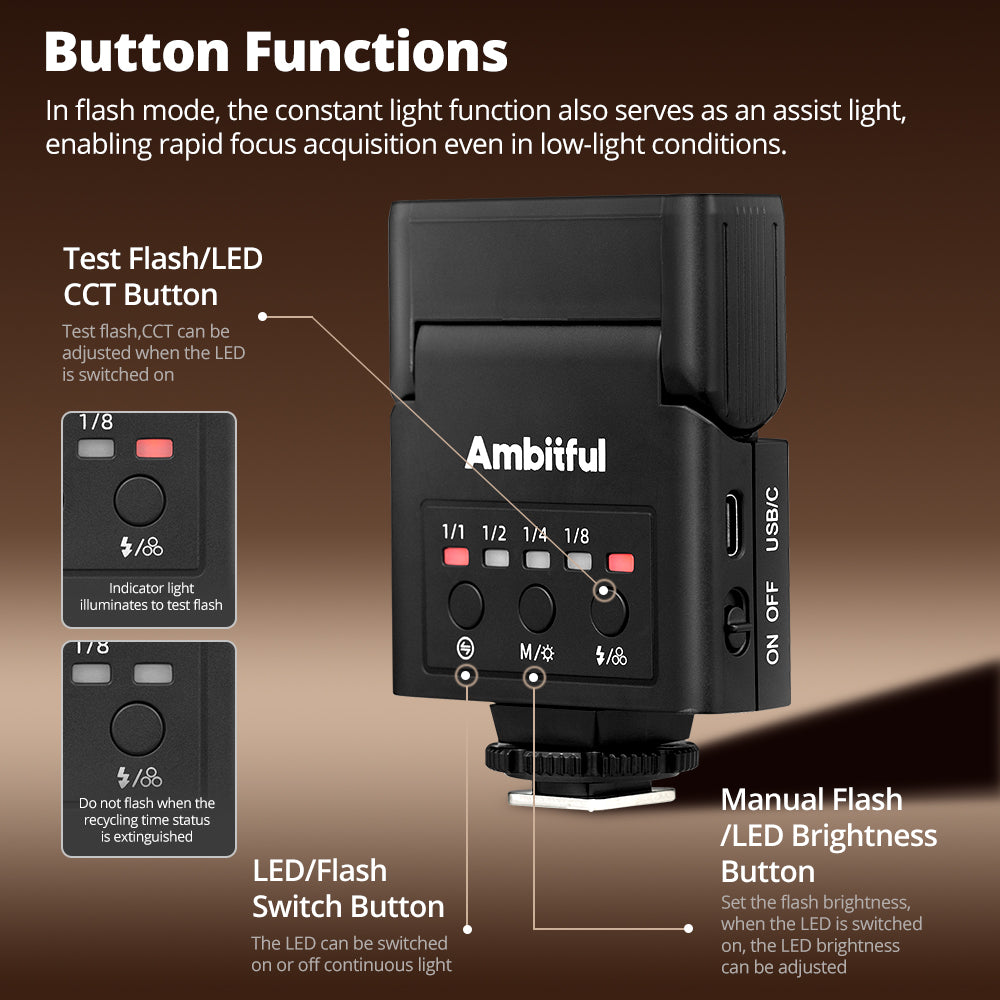 Ambitful AF10 Mini Camera Flash