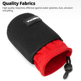 NUEVO AMBITFUL Bolsa para lentes de cámara Bolsa con cordón con tamaño S M L XL para Canon Sony Nikon DSLR Estuche para lentes de cámara con gancho