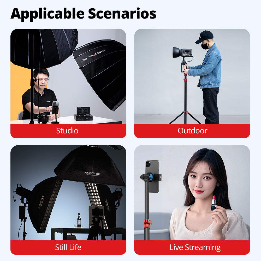 AMBITFUL ライト 三脚 Ambitful GM280R Adjustable Photographic Aluminum Alloy Light Stand