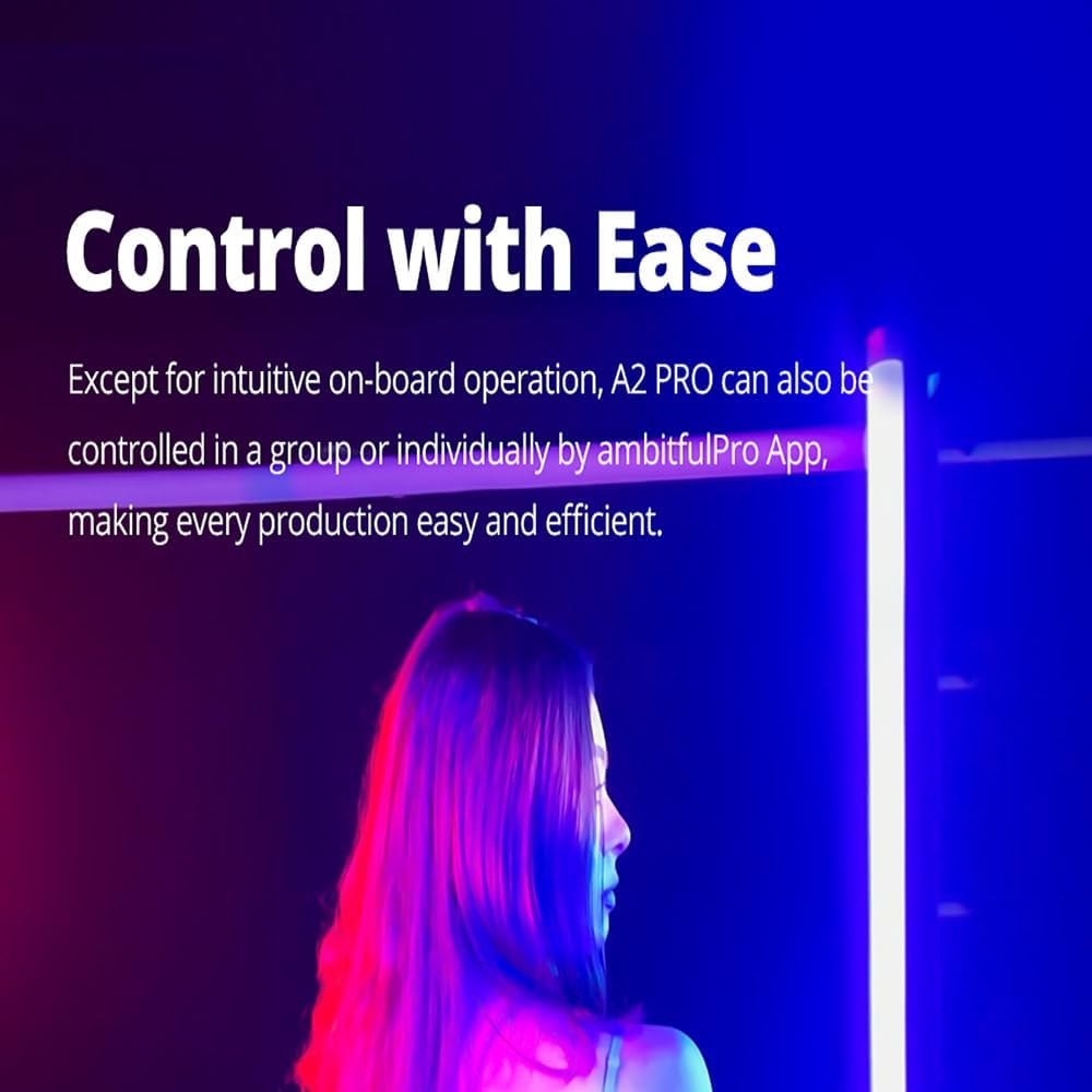 AMBITFUL 2500K-8500K A2 PRO A2PRO RGB Tube Light Full Color LED VideoStick Light with Built-in Lithium Battery Control by APP