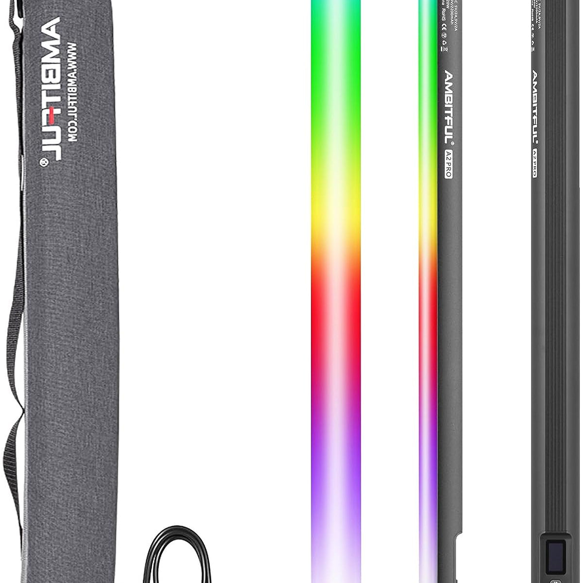 AMBITFUL 2500K-8500K A2 PRO A2PRO RGB Tube Light Full Color LED VideoStick Light with Built-in Lithium Battery Control by APP