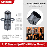 Ambitful AL20 focaliza cónico Snoot condensador óptico arte forma especial haz con para Mini Bowens Godox Yongnuo Zhiyun montaje
