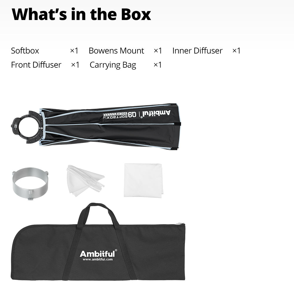 Ambitful Q90 Quick Release Parabolic Softbox