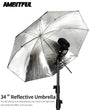 AMBITFUL 34" 86cm Black Silver Reflector Reflective Umbrella Stainless Steel Metal Bracket with Carry Bag for Photography Studio