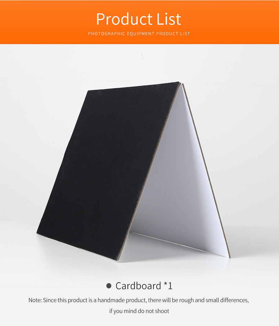AMBITFUL 2pcs 21cm * 29.5cm Reflector Black Silver White Background Paper Portable Thick Folding Board for Studio Shooting Props