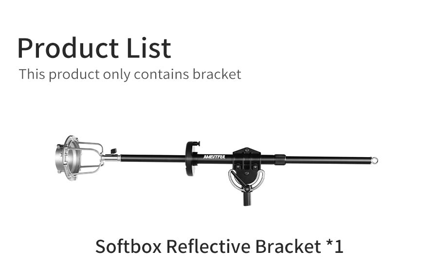 AMBITFUL AL-06 Bowens Softbox Reflector Extendable Bracket Mount Adapter for Bowens Elinchrom Profoto Mount Speedlite Flash