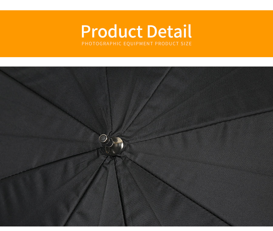 AMBITFUL 34" 86cm Black Silver Reflector Reflective Umbrella Stainless Steel Metal Bracket with Carry Bag for Photography Studio
