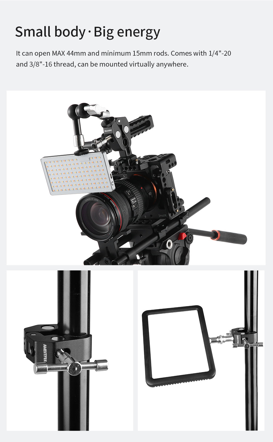 AMBITFUL Magic Articulated Arm Crab Claw Clamp Tongs Pliers Clip Bracket for Studio Flash Light LED Light Tripod Monopod