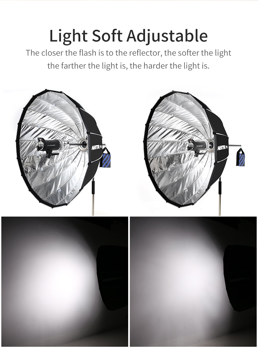 AMBITFUL AL-06 Bowens Softbox Reflector Extendable Bracket Mount Adapter for Bowens Elinchrom Profoto Mount Speedlite Flash