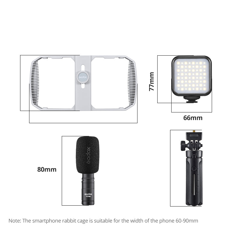 Godox VSS-R01 Mobile phone rabbit cage Case Cage with Cold Shoe and 1/4 Screw for Mobile Phone Photography Vlog Video
