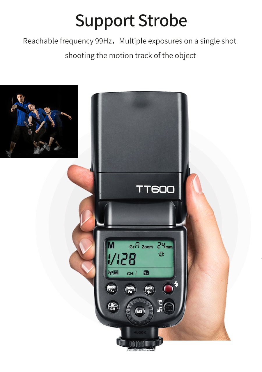 Godox TT600 2.4G Wireless GN60 Master/Slave Camera Flash Speedlite for Canon Nikon Sony Pentax Olympus Fuji Lumix