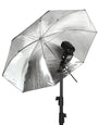 AMBITFUL 34" 86cm Black Silver Reflector Reflective Umbrella Stainless Steel Metal Bracket with Carry Bag for Photography Studio