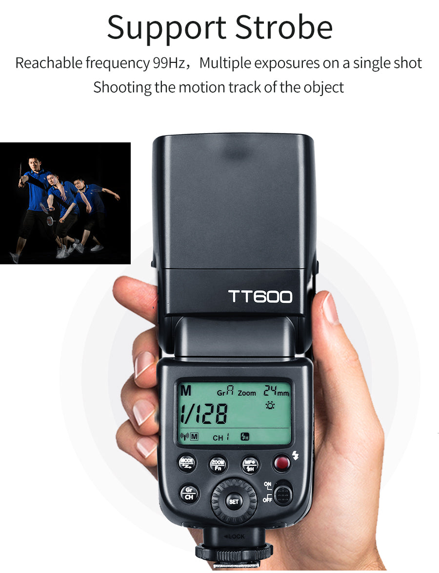Godox TT600 2.4G Wireless Camera Flash Speedlite + X1T-C/N/F Transmitter Wireless Flash Trigger for Canon Nikon Fujifilm Olympus