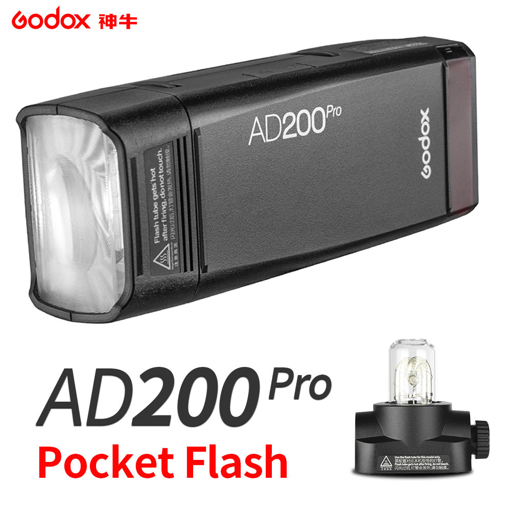 Godox AD200Pro Outdoor Flash Light 200Ws TTL 2.4G 1/8000 HSS 0.01-1.8s Recycling 2900mAh Battery with Xpro Trigger
