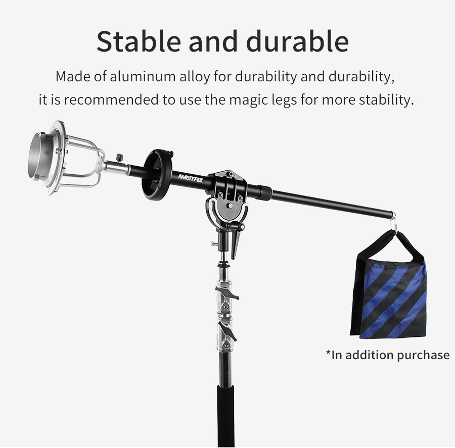 AMBITFUL AL-06 Bowens Softbox Reflector Extendable Bracket Mount Adapter for Bowens Elinchrom Profoto Mount Speedlite Flash