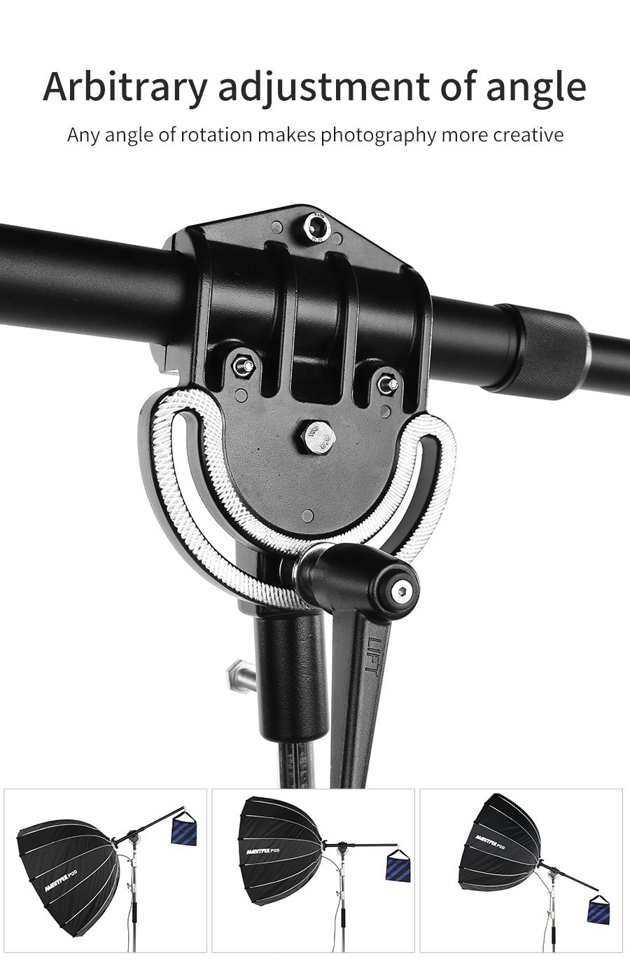 AMBITFUL AL-06 Bowens Softbox Reflector Extendable Bracket Mount Adapter for Bowens Elinchrom Profoto Mount Speedlite Flash