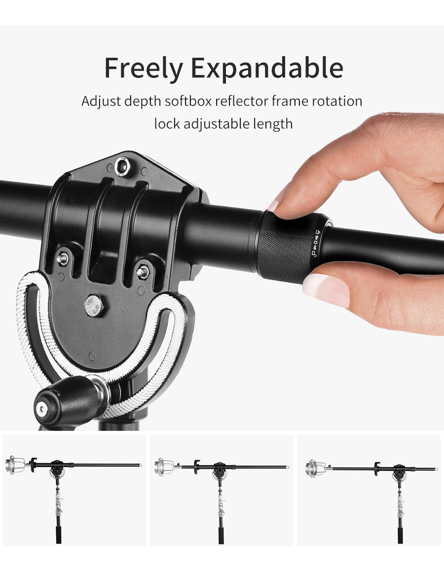 AMBITFUL AL-06 Bowens Softbox Reflector Extendable Bracket Mount Adapter for Bowens Elinchrom Profoto Mount Speedlite Flash