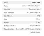 AMBITFUL AL-06 Bowens Softbox Reflector Extendable Bracket Mount Adapter for Bowens Elinchrom Profoto Mount Speedlite Flash