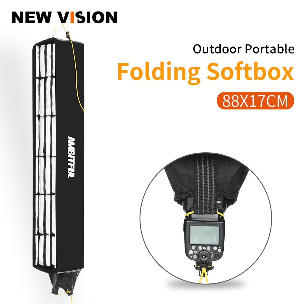 AMBITFUL 88*17*17cm Speedlite Beehive Honeycomb Grid Strip Inner Silver Softbox
