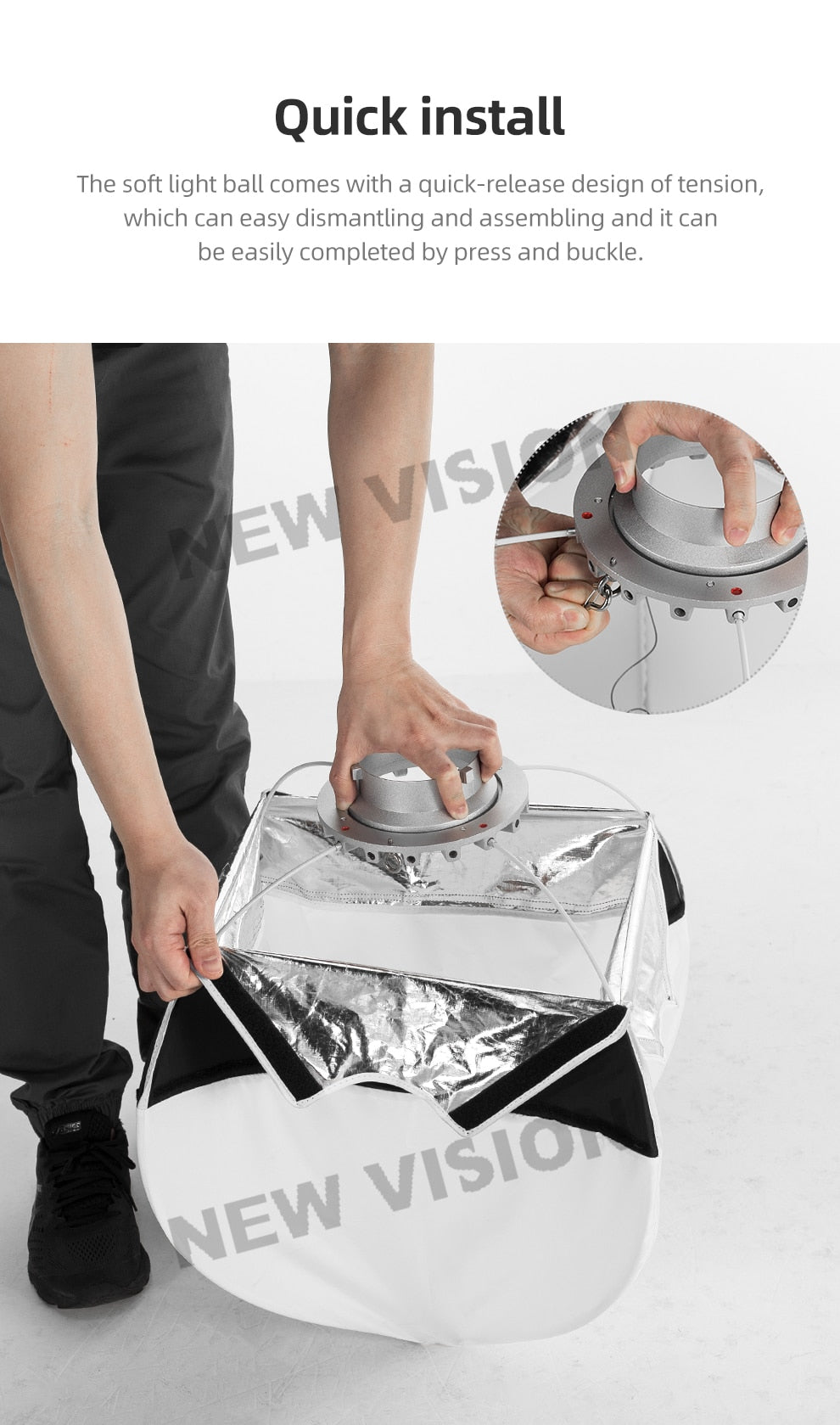 AMBITFUL 60cm Collapsible Sphere Softbox Paper Lantern Ball Shape Globe Diffuser for Bowens Elinchrom Prodoto Mount Studio Flash