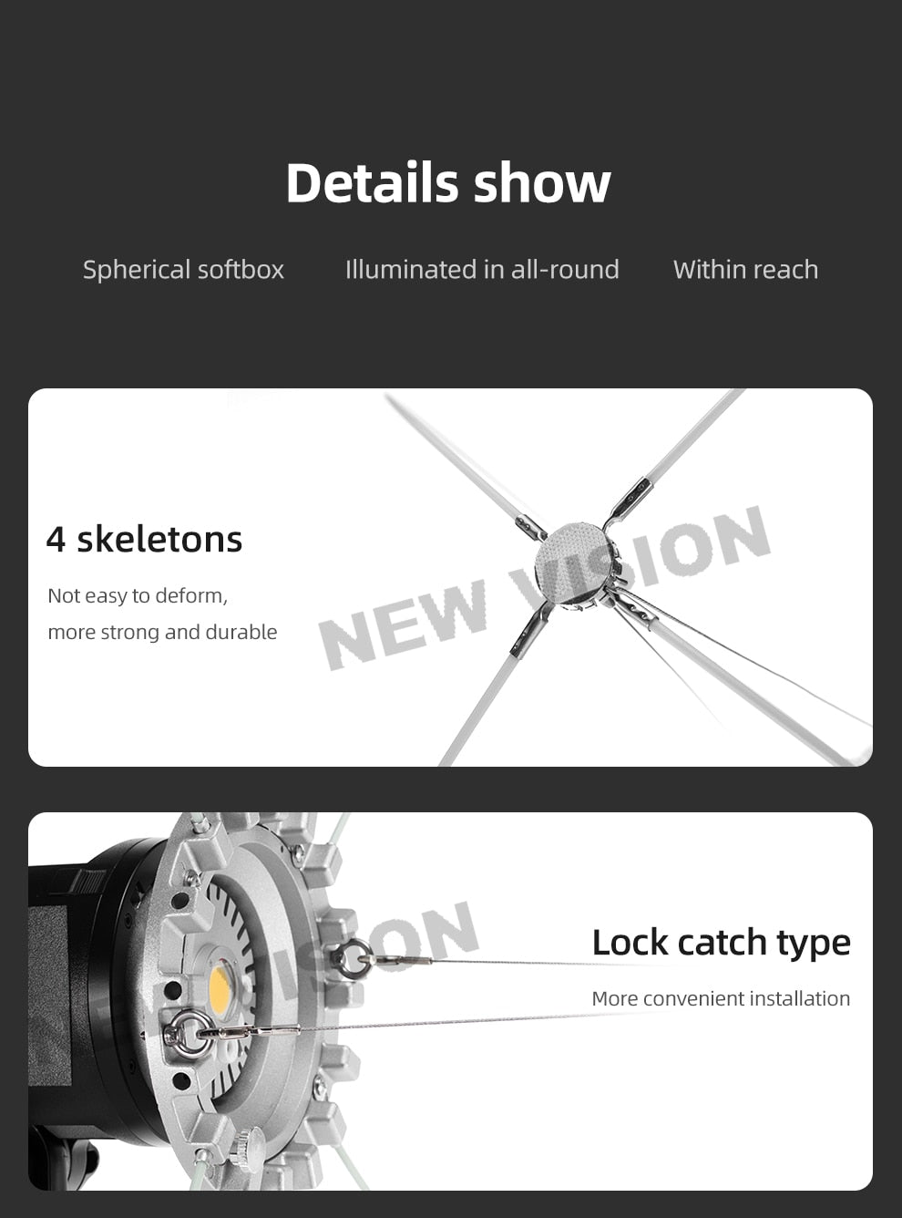 AMBITFUL 60cm Collapsible Sphere Softbox Paper Lantern Ball Shape Globe Diffuser for Bowens Elinchrom Prodoto Mount Studio Flash