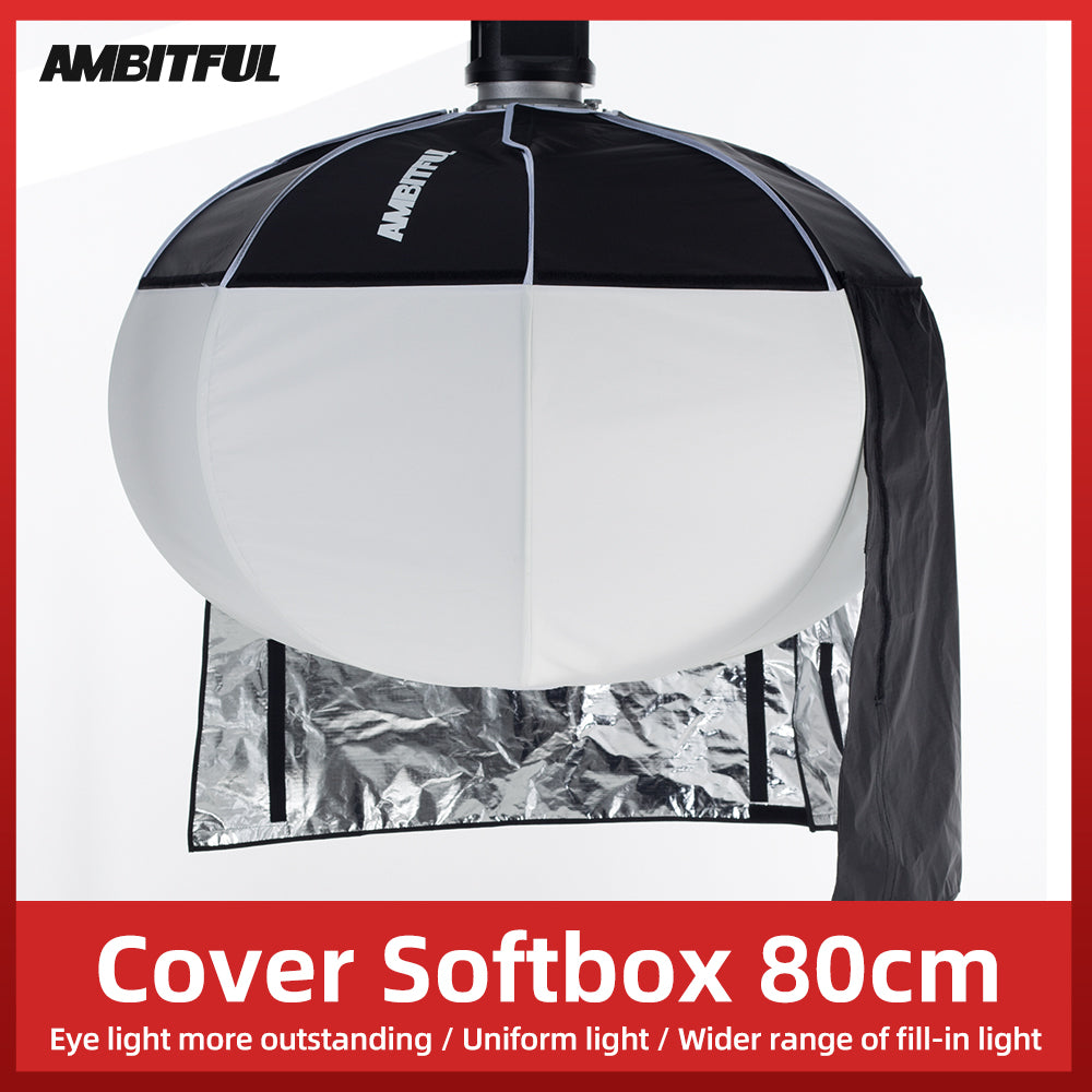 AMBITFUL 80cm 31.5" Lantern Foldable Quick-install Portable Round Shape Softbox Light for Bowens Profoto Elinchrom Studio Flash