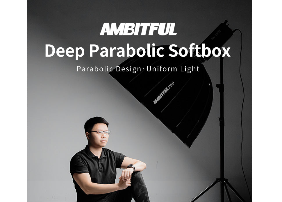 AMBITFUL P90 90CM Quickly Release Parabolic Deep Softbox + Honeycomb Grid