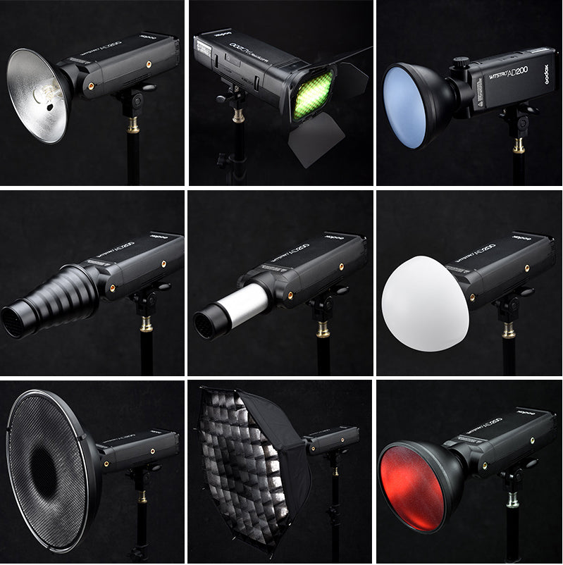 GODOX AD200 200Ws TTL 2.4G HSS 1/8000s Pocket Outdoor Flash Light Double Head with 2900mAh Lithium Battery Flashlight Flash