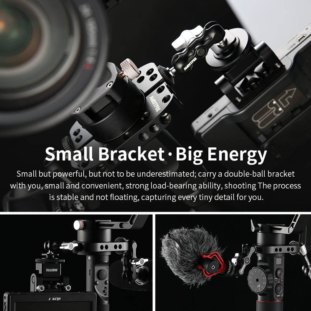 AMBITFUL Adjustable Universal Magic Arm with Small Ballhead for Camera Monitor / LED Light Support with 1/4 Screw